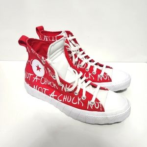 Converse UNT1TL3D High Top Sneakers Red/White "Not A Chuck" Men 9 Womens 11